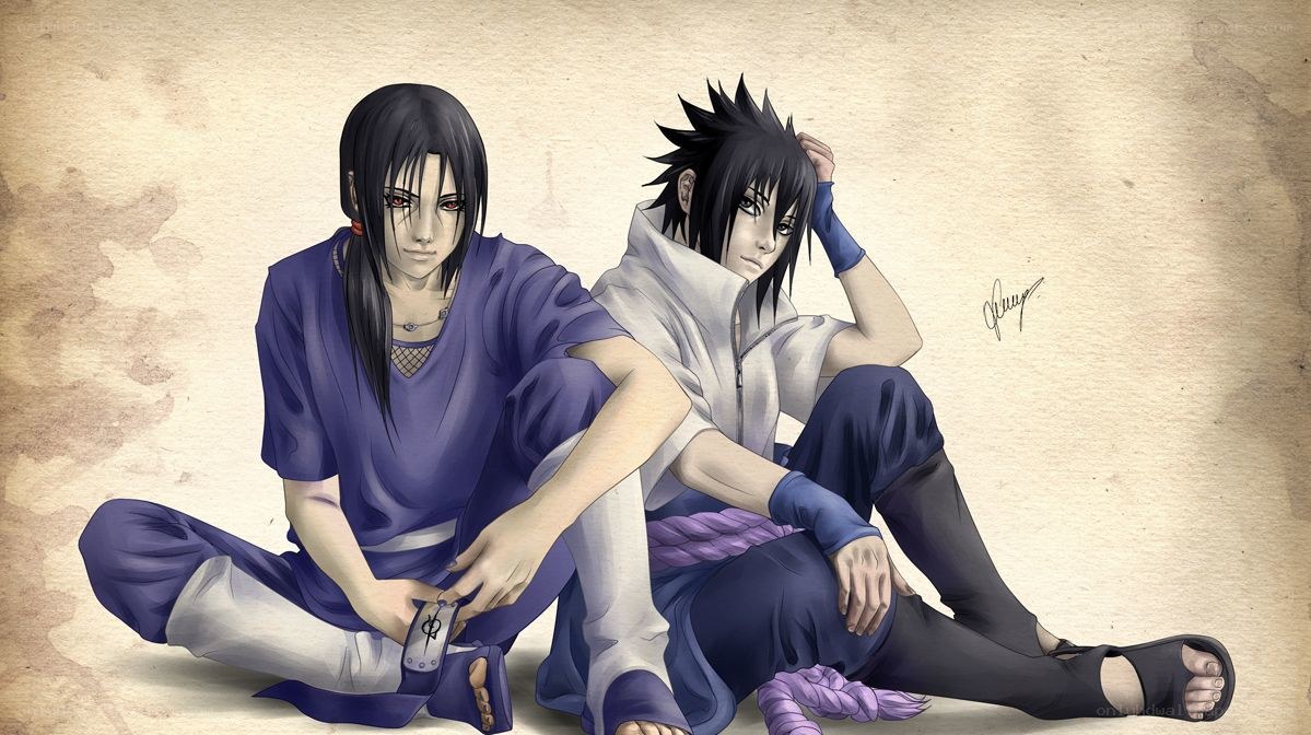 Sasuke and Itachi sitting together