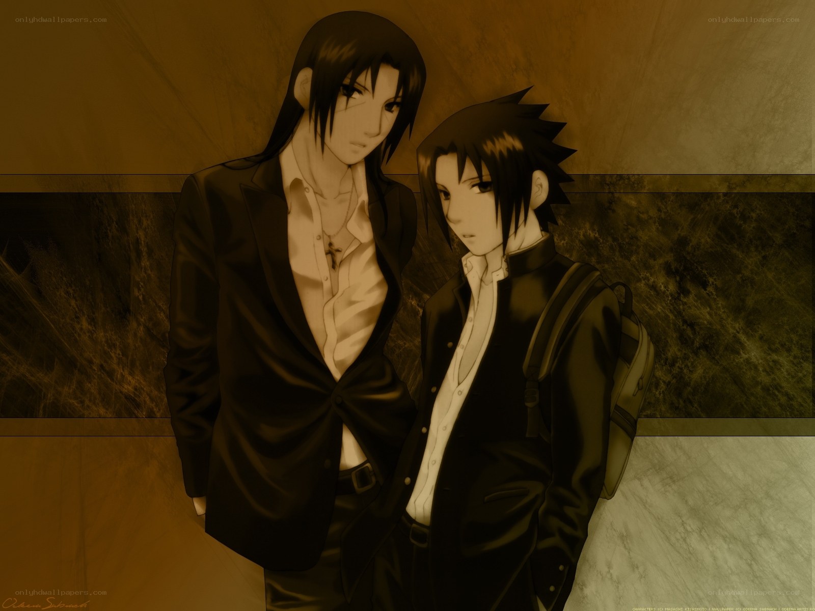 Sasuke and Itachi standing together