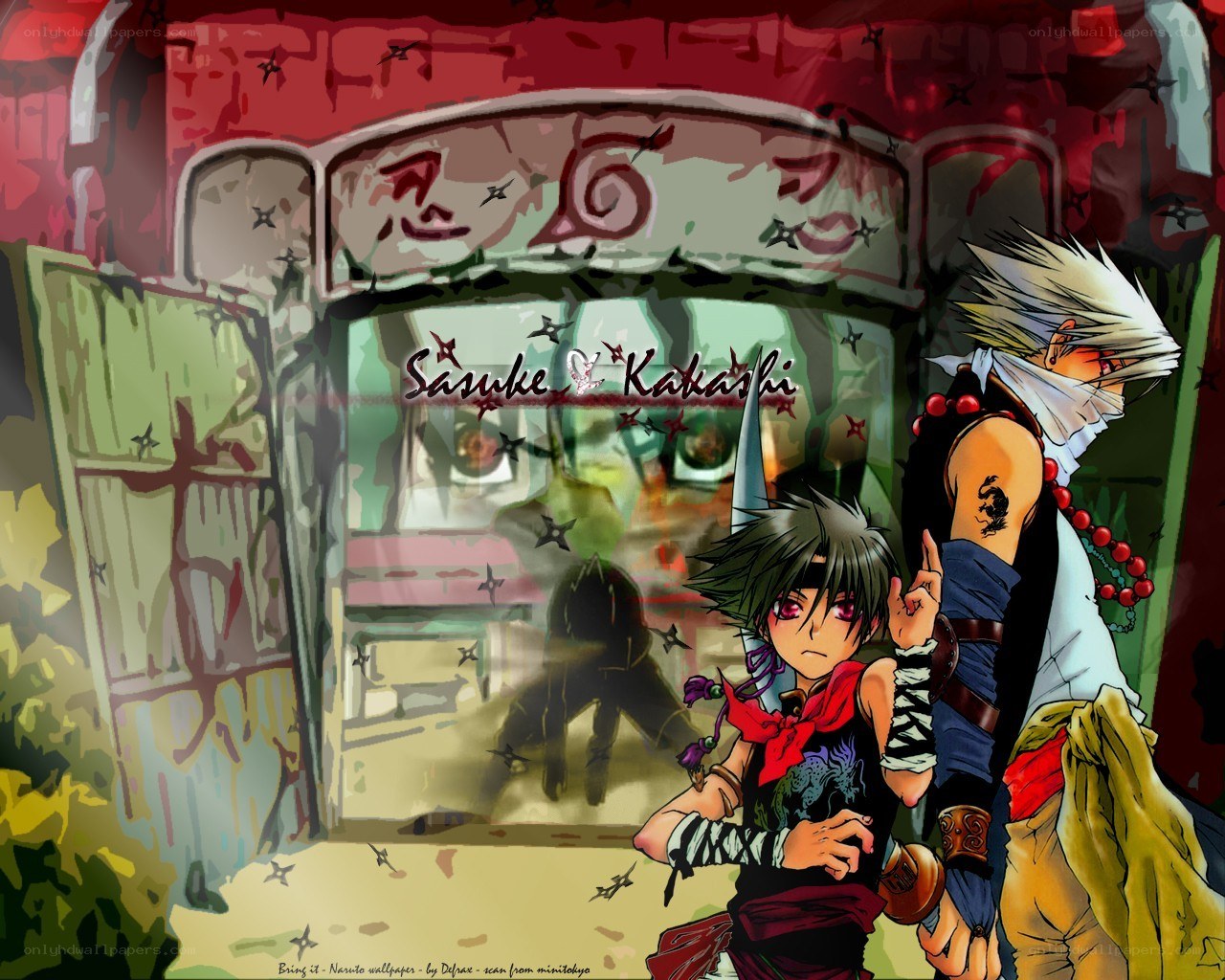 Sasuke and Kakashi in Naruto