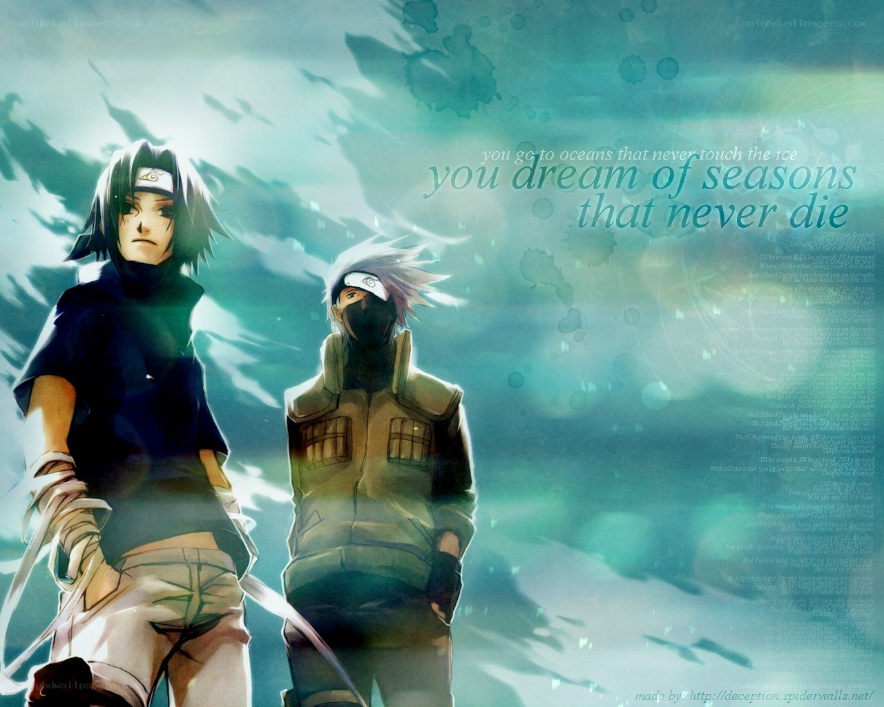 Sasuke and Kakashi standing together