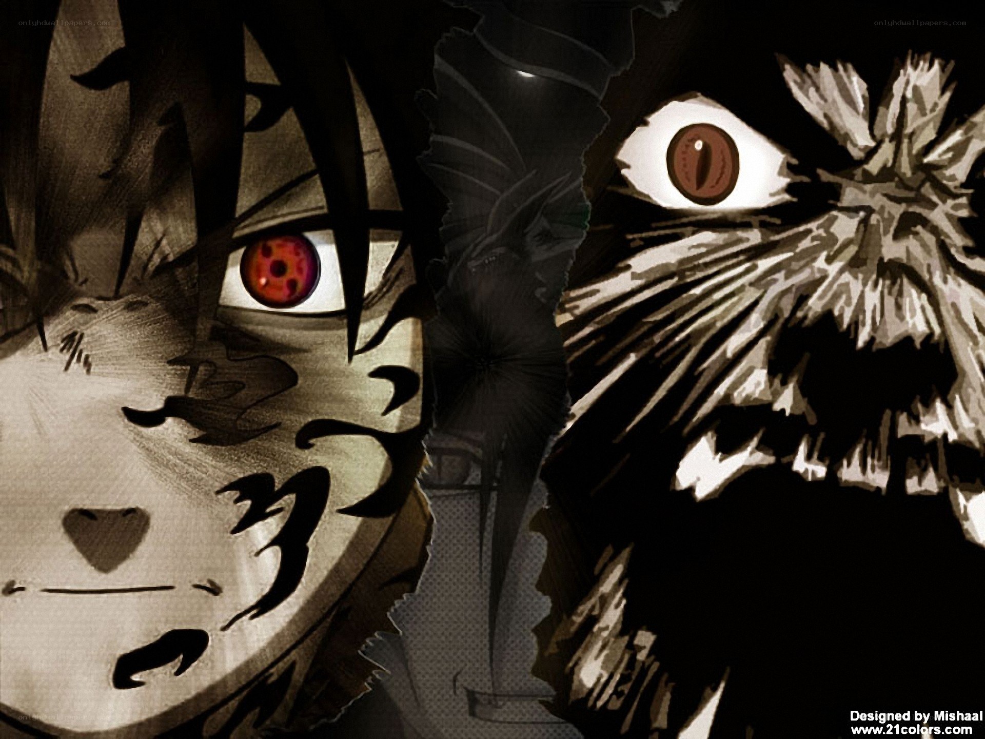Sasuke and Kurama close-up