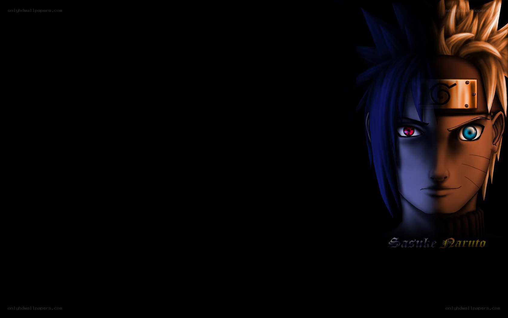 Sasuke and Naruto split face