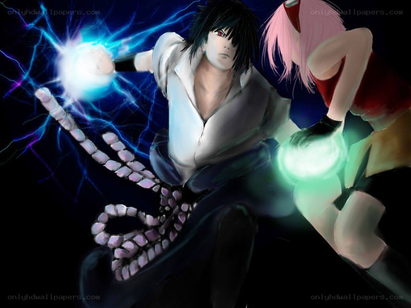 Sasuke and Sakura in battle