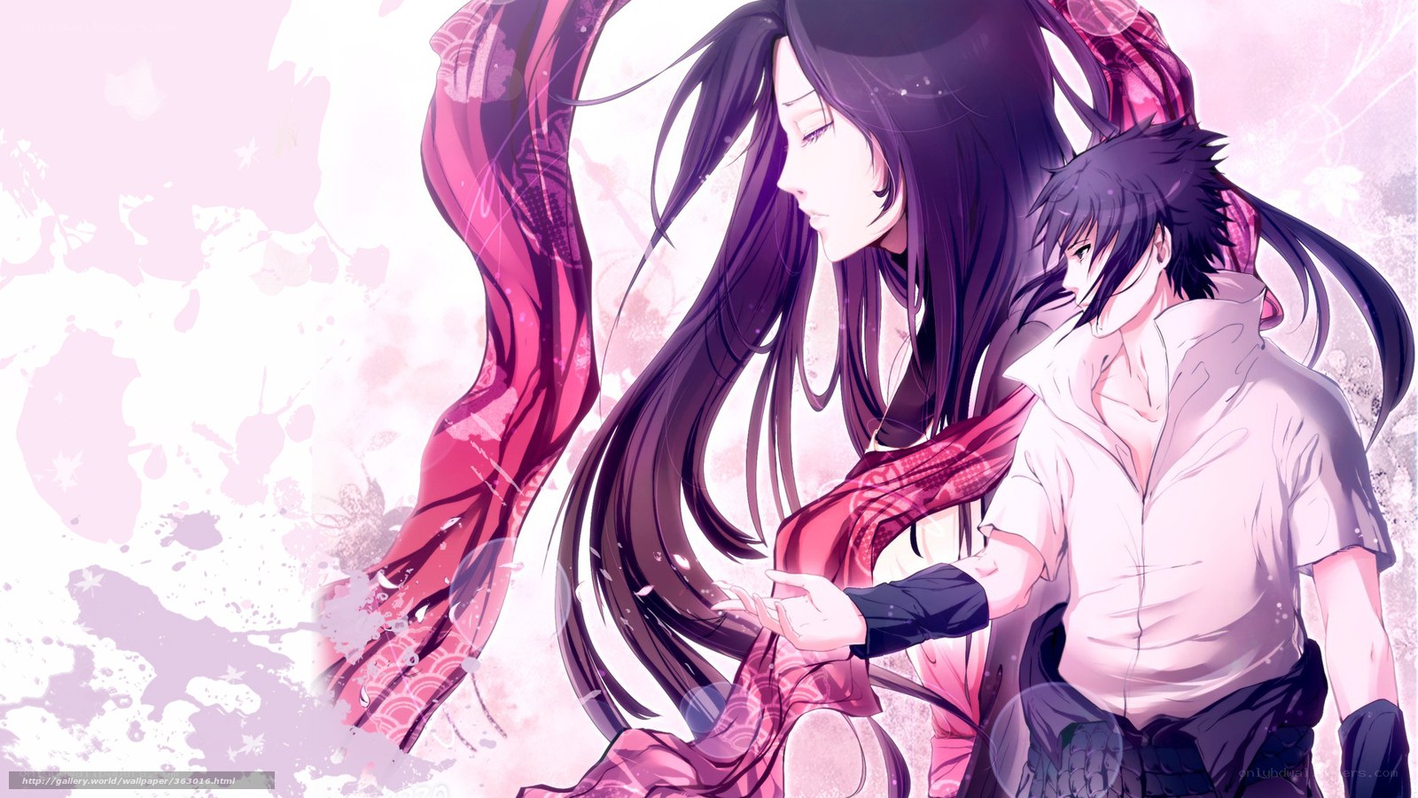 Sasuke and Sakura in pink