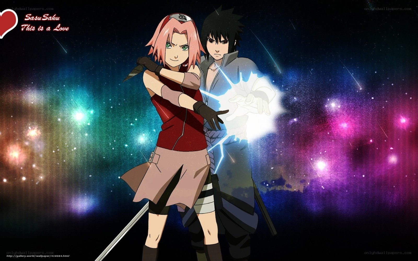 Sasuke and Sakura in space