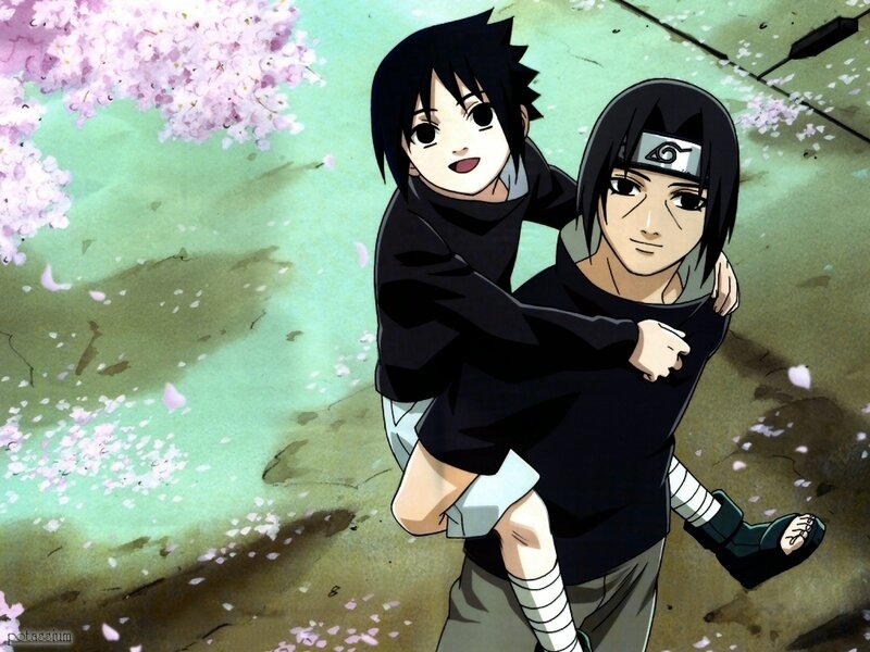 Sasuke carrying Naruto