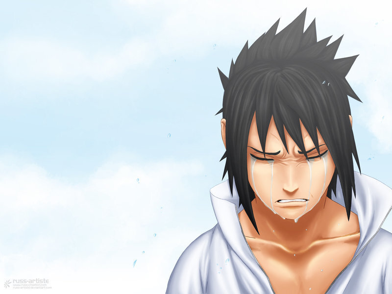 Sasuke crying in the rain