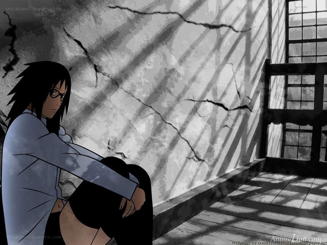 Sasuke in a damaged room