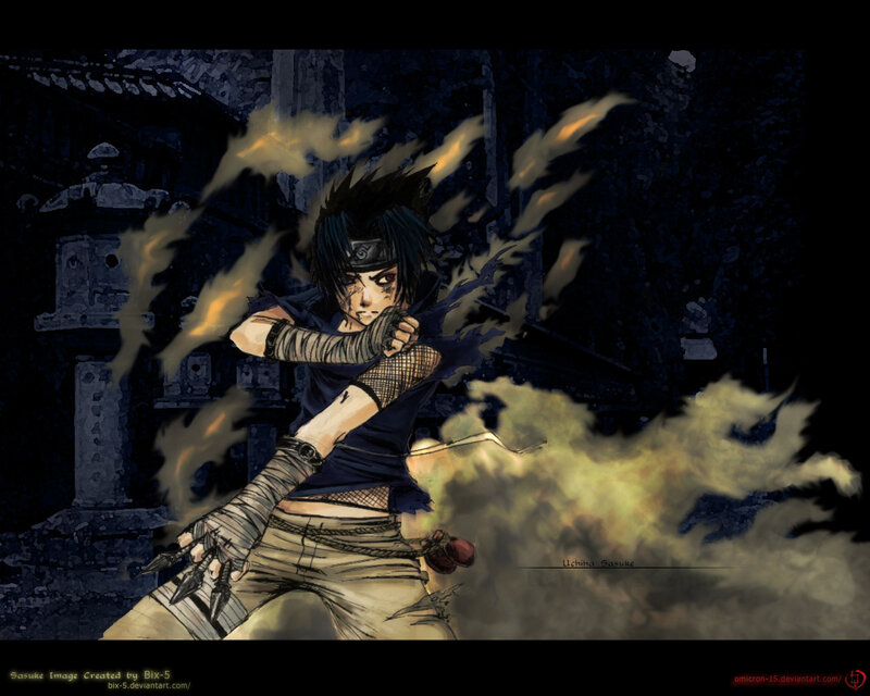 Sasuke in combat stance