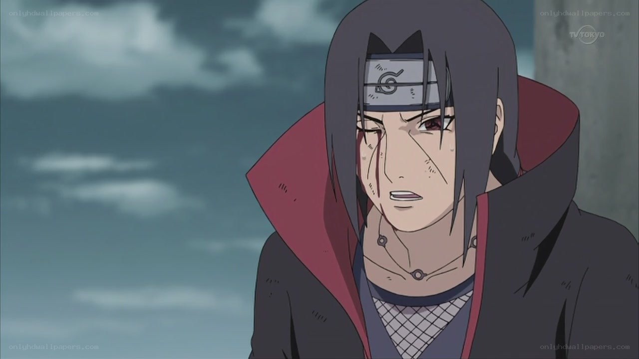 Sasuke in pain after battle