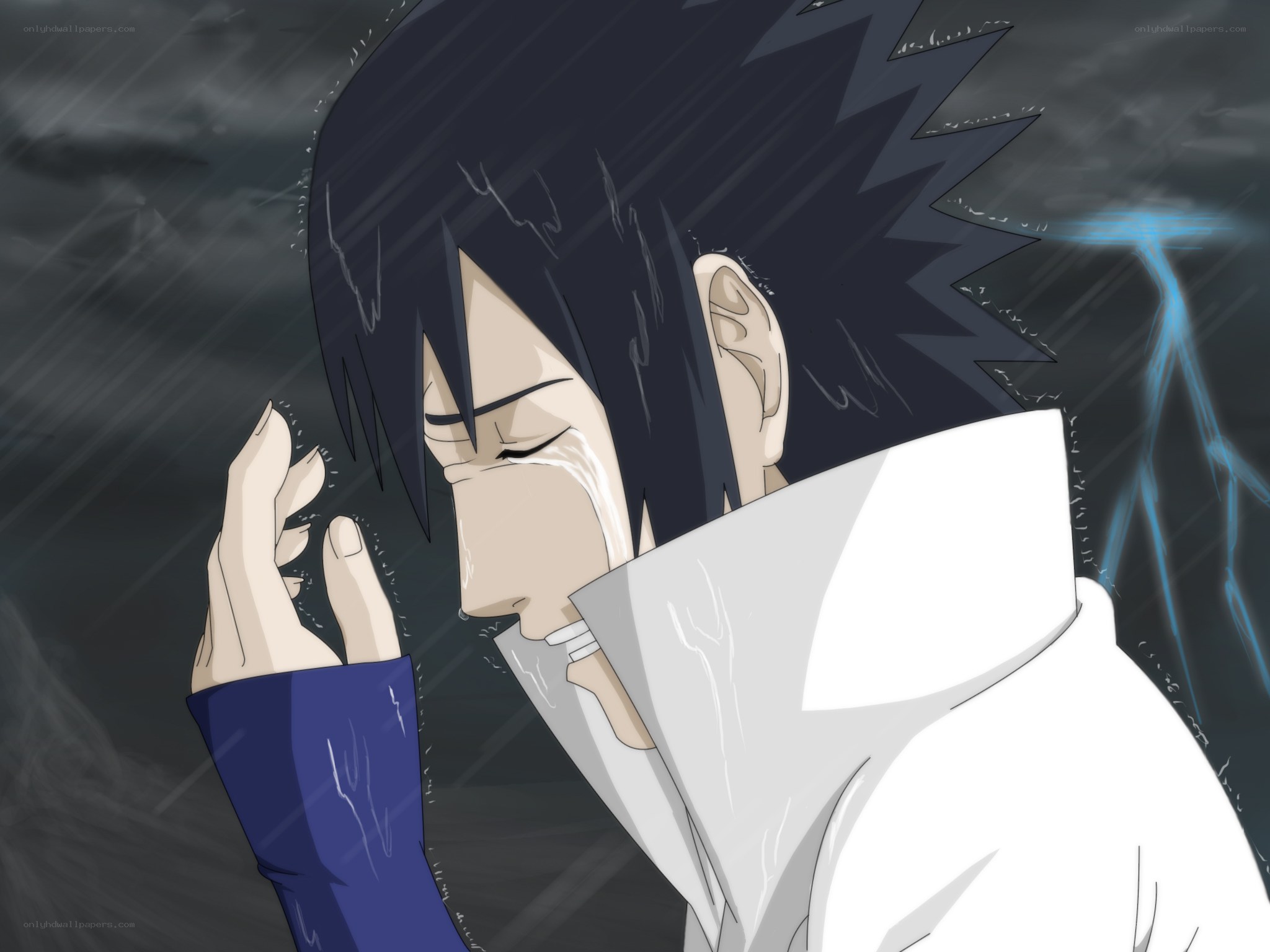 Sasuke in the rain