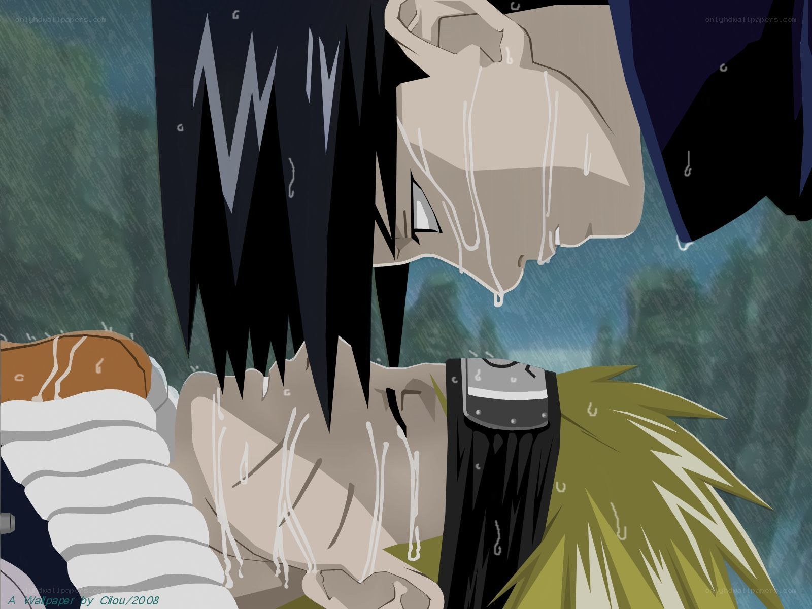Sasuke in the rain