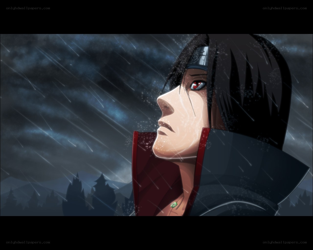 Sasuke in the rain
