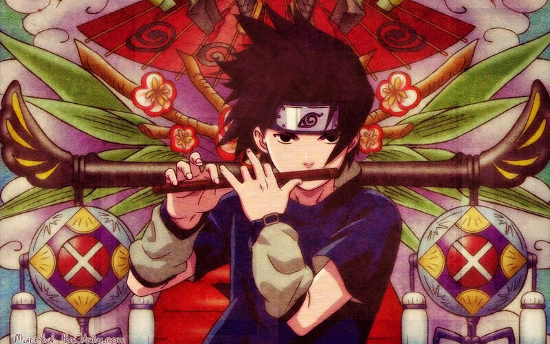 Sasuke playing flute artwork