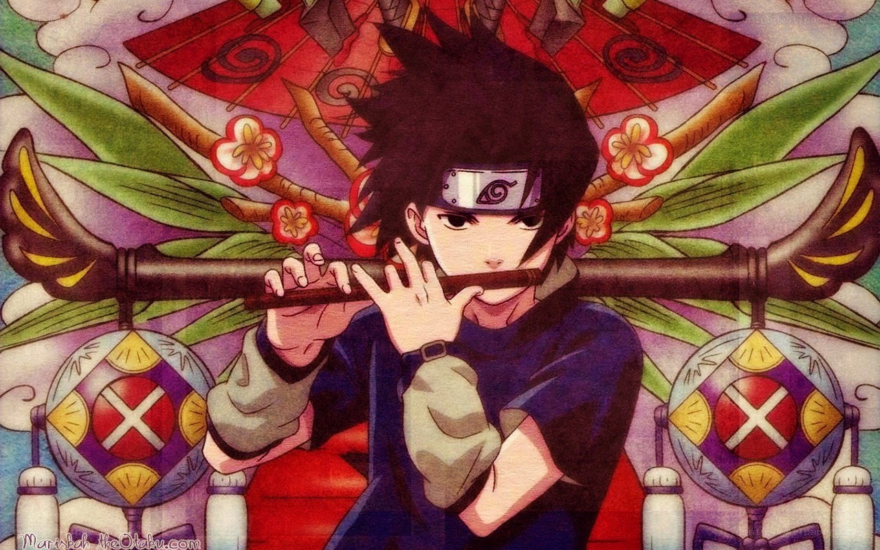 Sasuke playing flute artwork