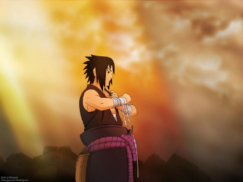 Sasuke preparing for battle