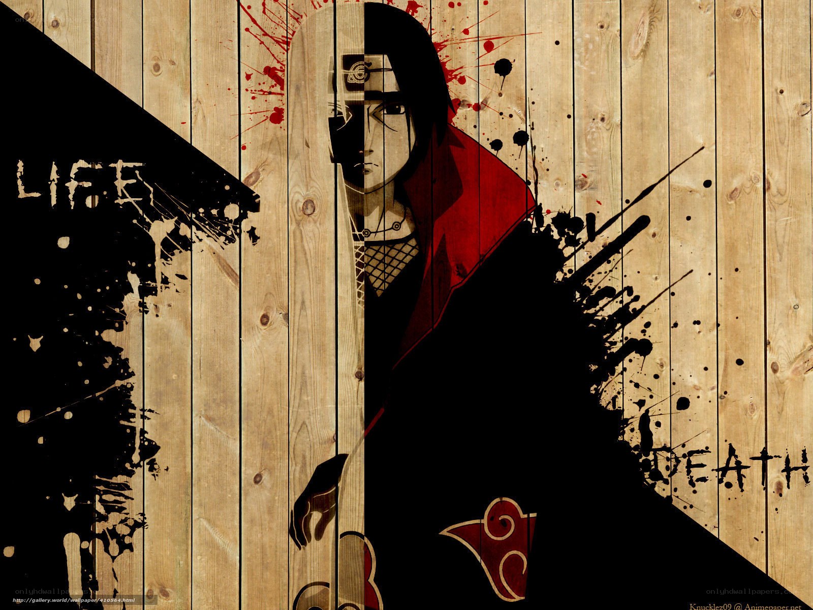 Sasuke Uchiha art with life and death theme