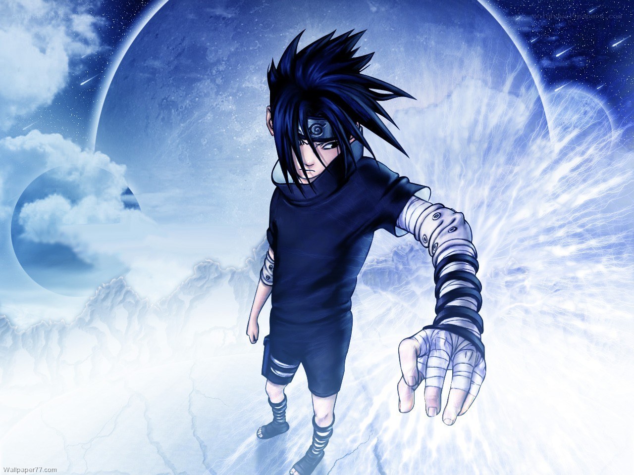 Sasuke Uchiha in a battle stance