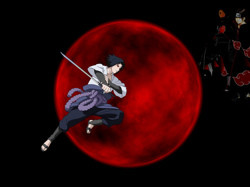 Sasuke Uchiha in Action — Black