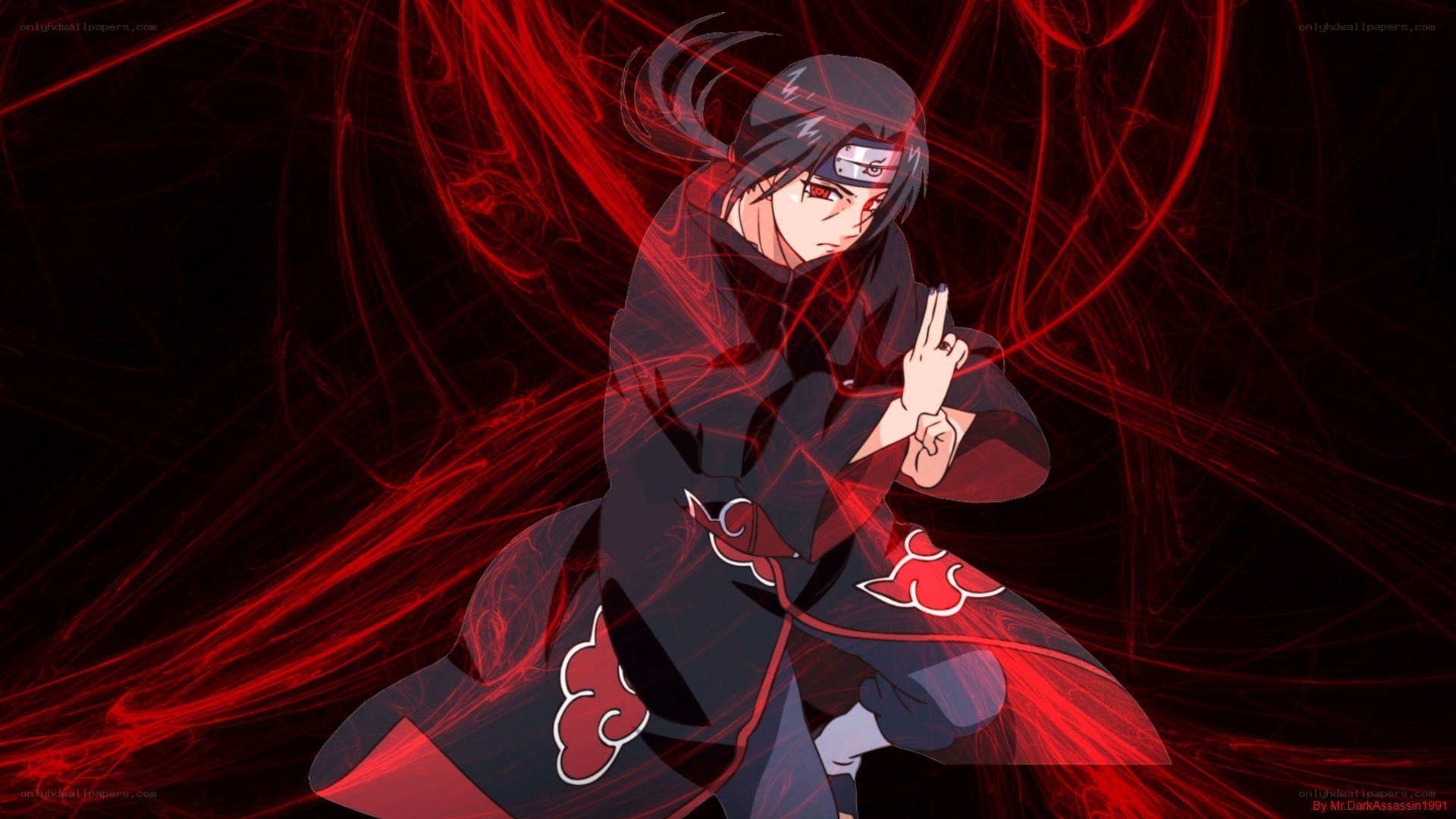 Sasuke Uchiha in Akatsuki cloak