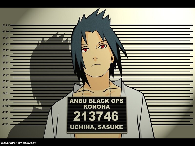 Sasuke Uchiha in Mugshot — Black