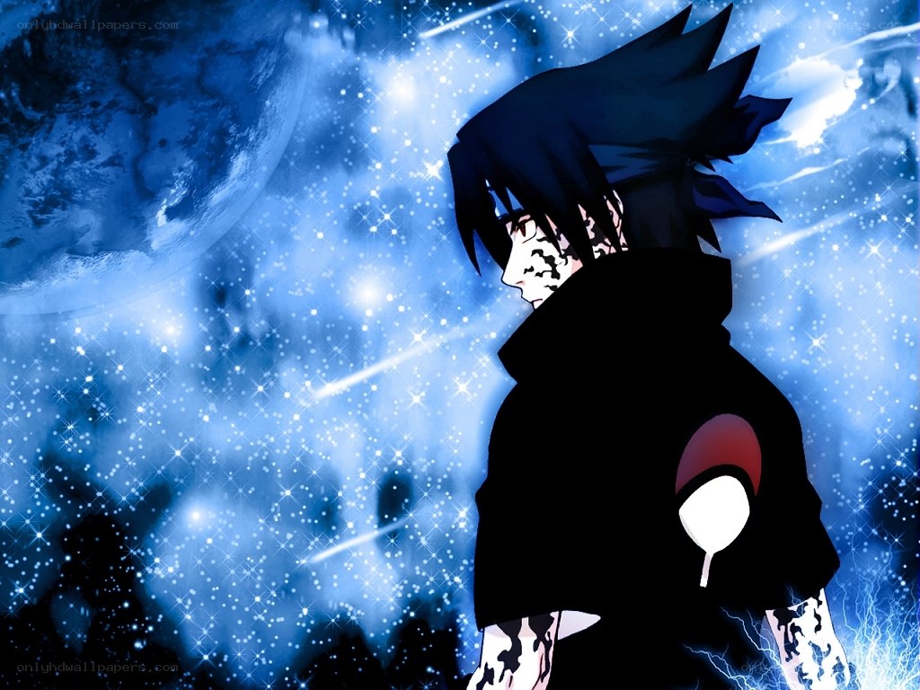 Sasuke Uchiha in the night sky
