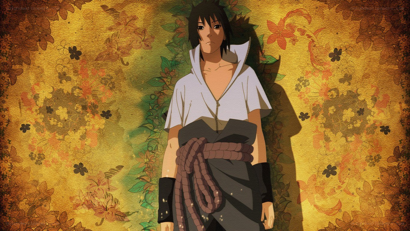 Sasuke Uchiha in white shirt