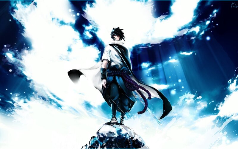 Sasuke Uchiha on a rock