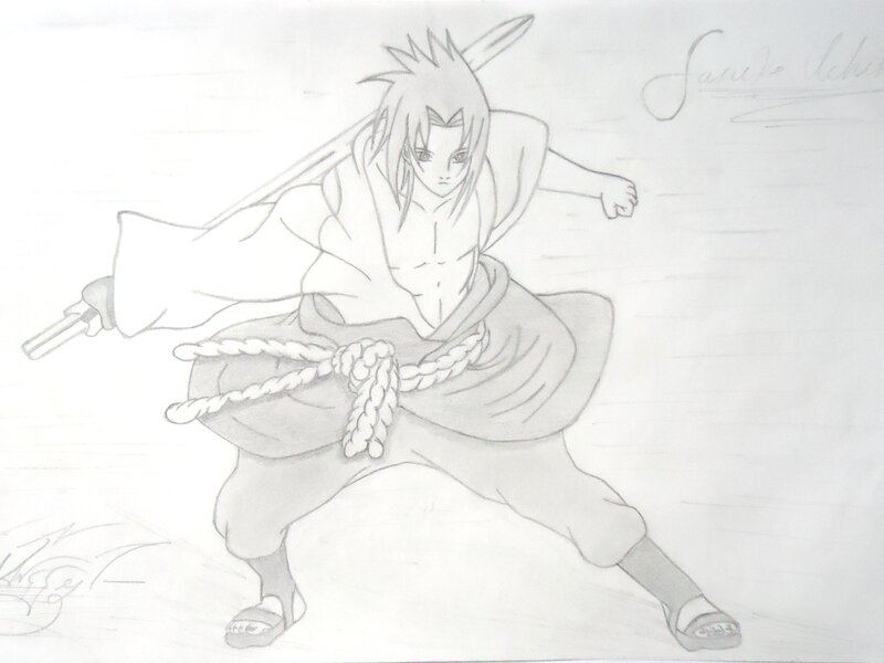 Sasuke Uchiha pencil drawing