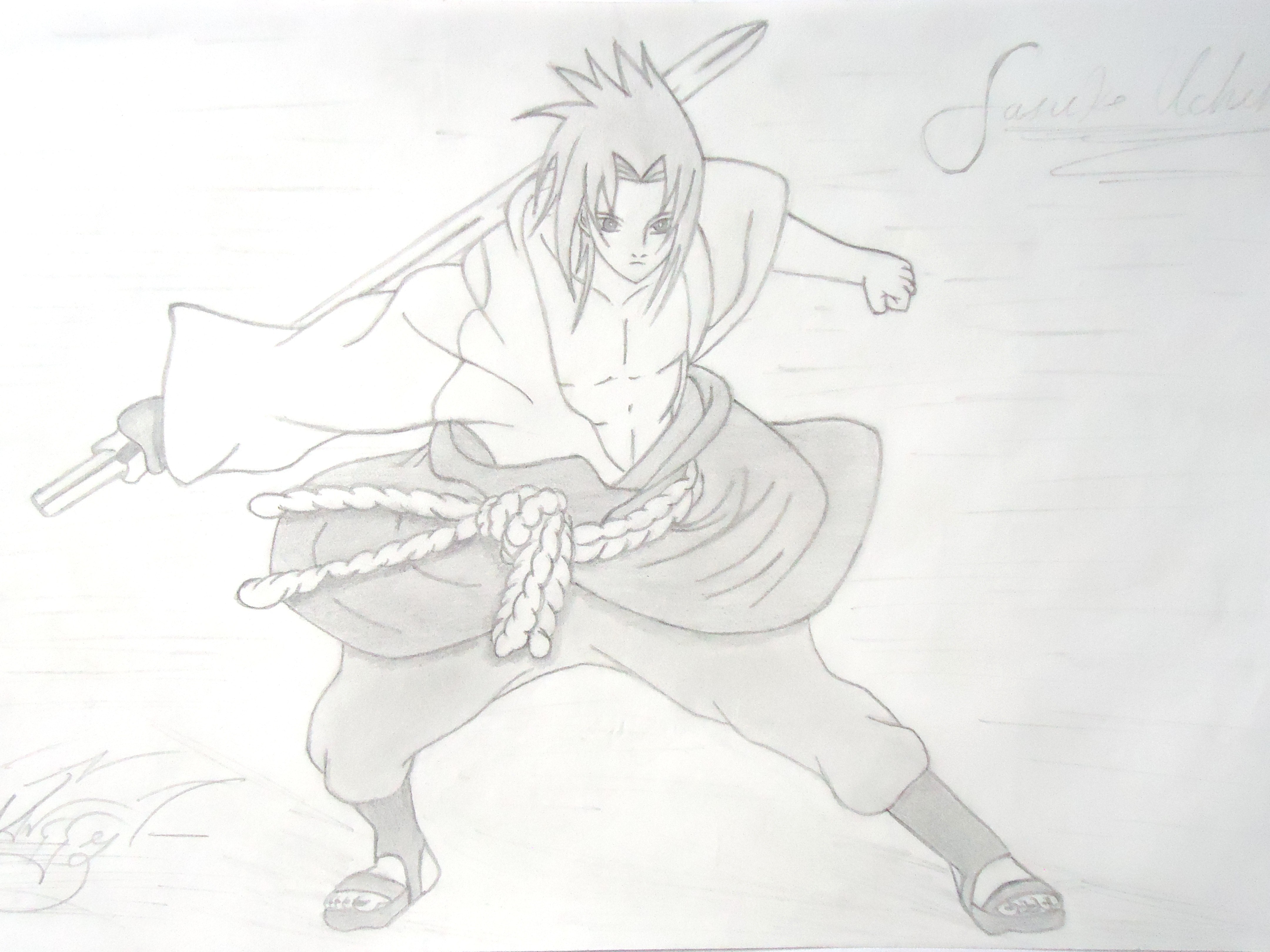 Sasuke Uchiha pencil drawing