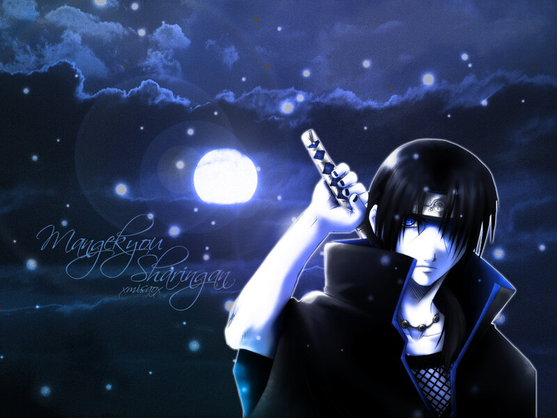 Sasuke Uchiha under the moon