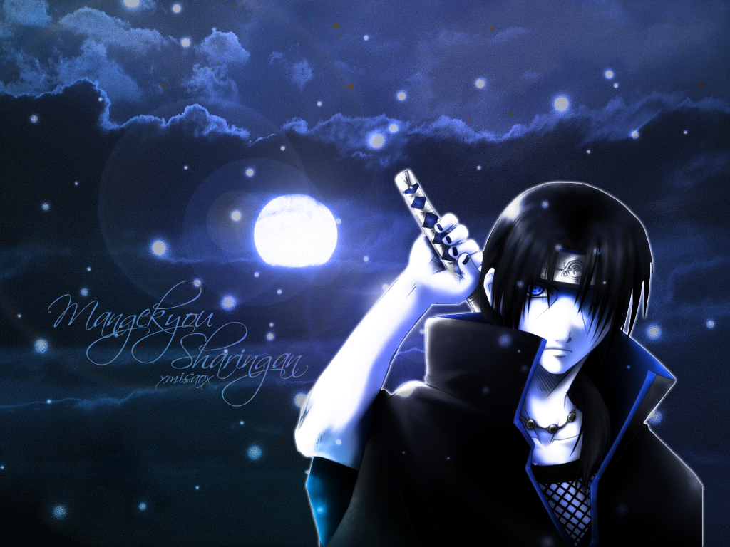 Sasuke Uchiha under the moon