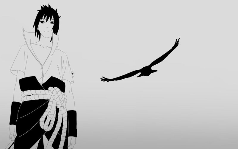 Sasuke Uchiha with bird