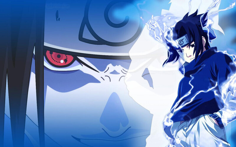Sasuke Uchiha with Chidori — Blue