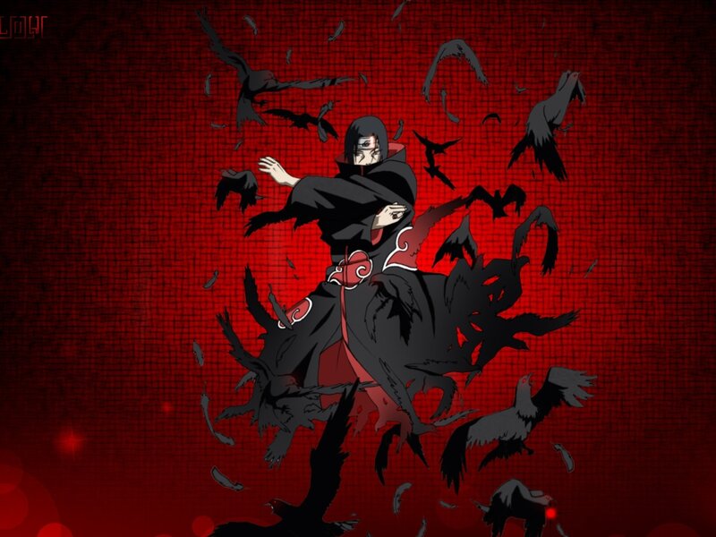 Sasuke Uchiha with crows