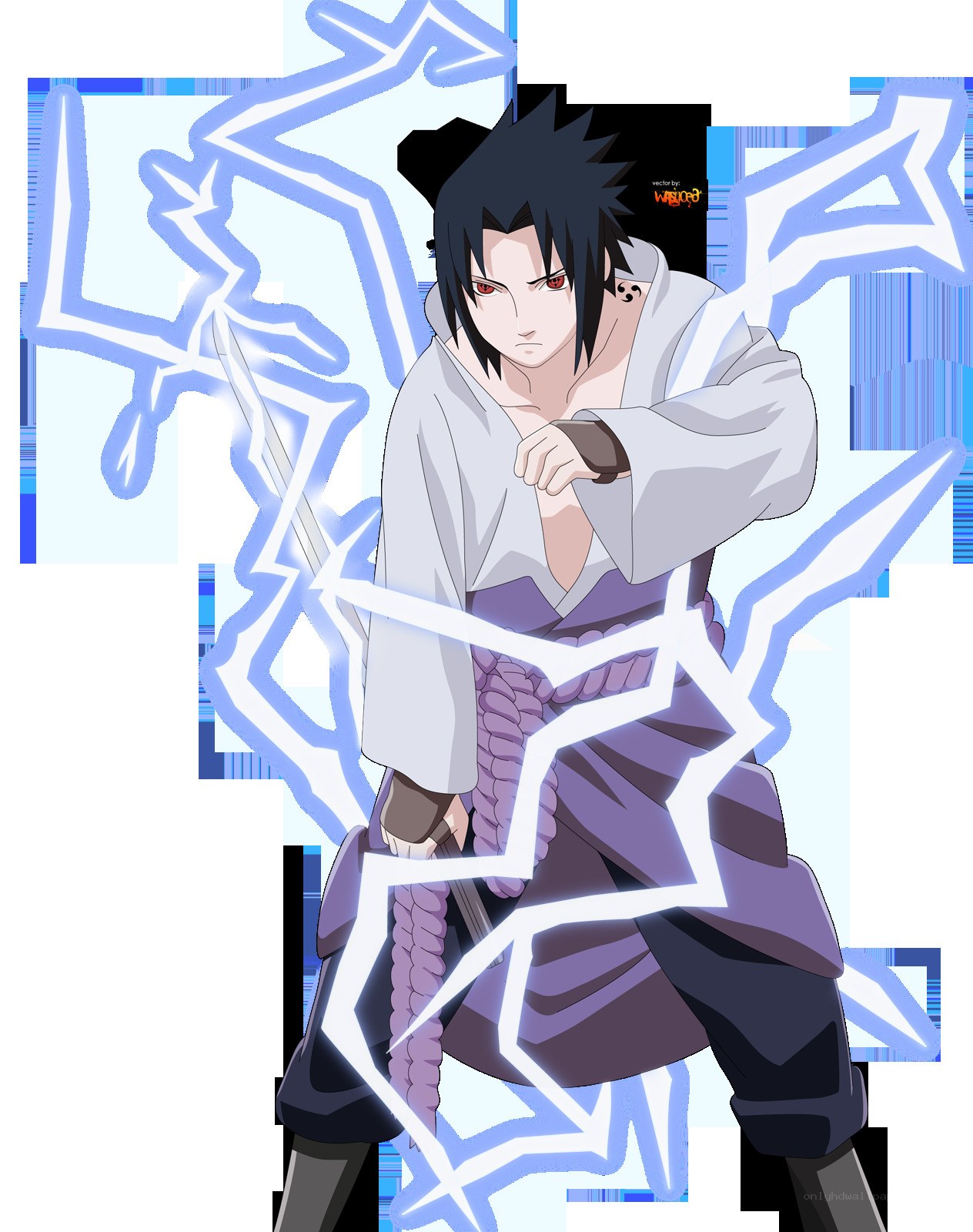 Sasuke Uchiha with lightning
