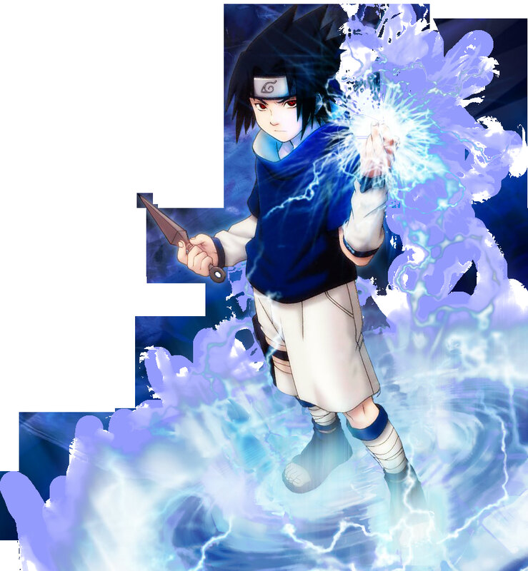 Sasuke Uchiha with lightning jutsu