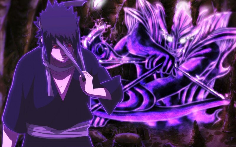 Sasuke Uchiha with Sword — Purple