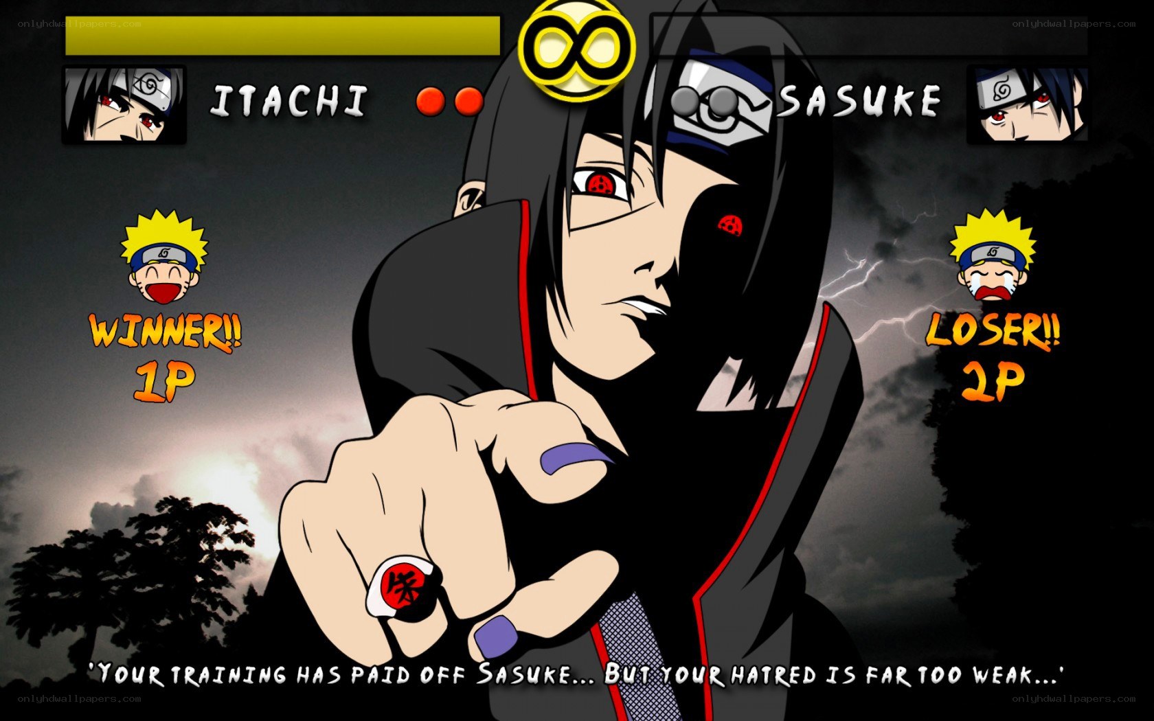 Sasuke wins the fight