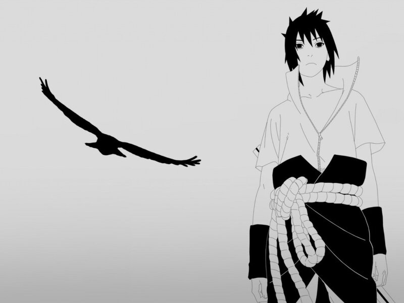 Sasuke with a crow