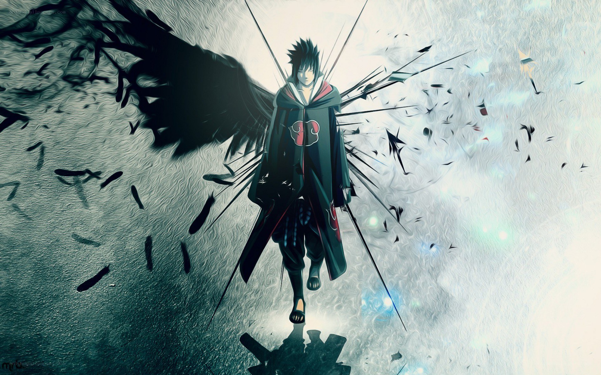 Sasuke with black wings