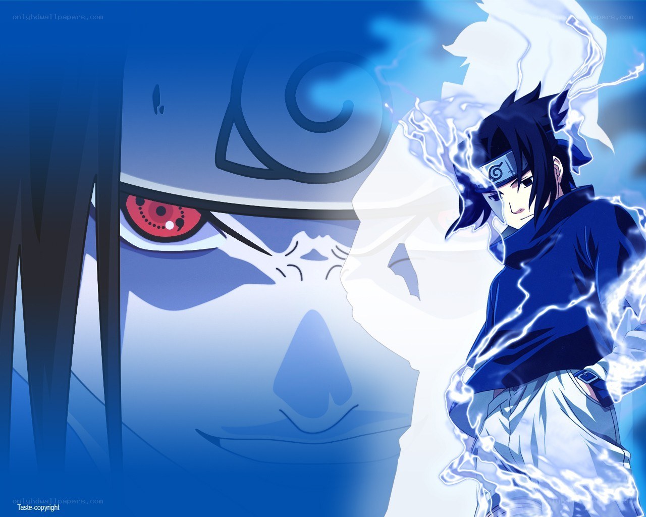 Sasuke with Chidori and Sharingan
