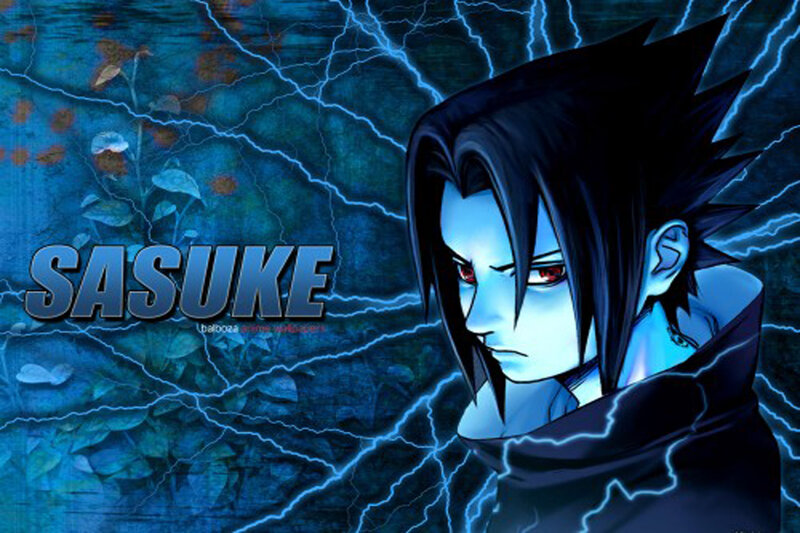 Sasuke with lightning background