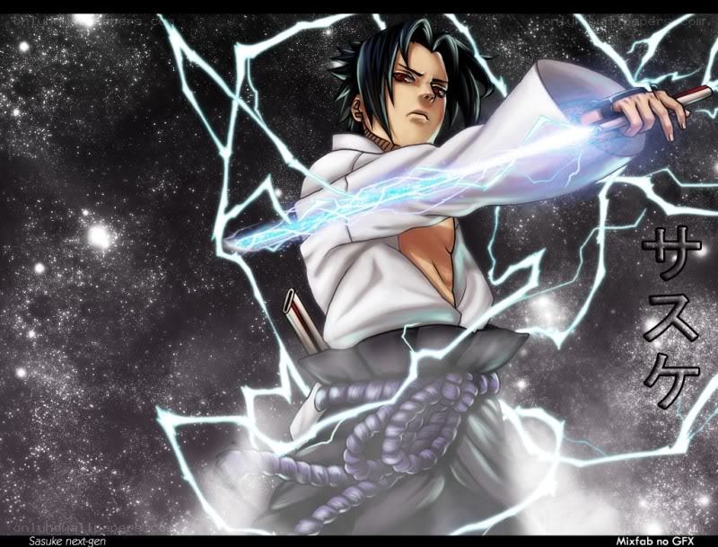 Sasuke with lightning sword