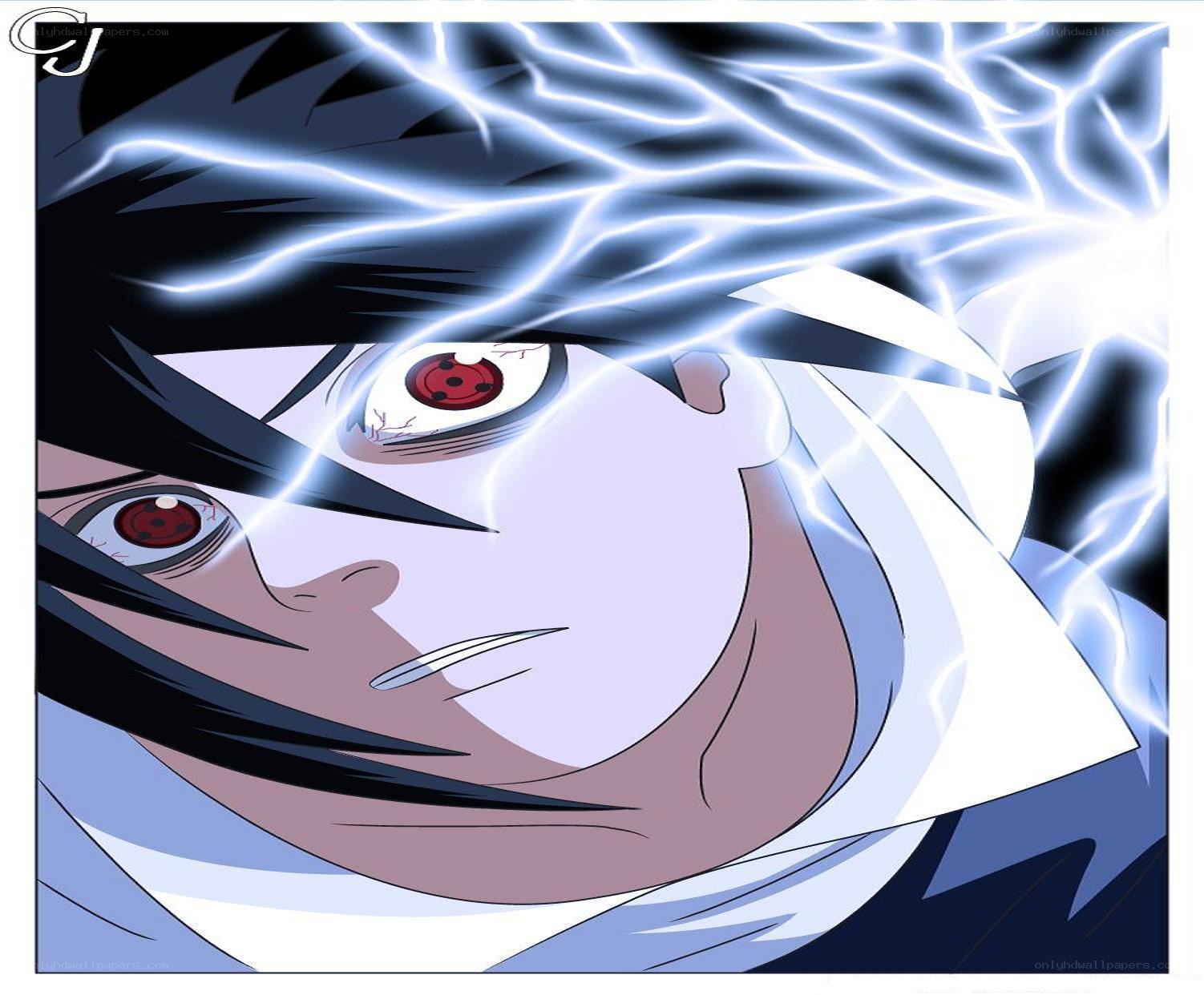 Sasuke with Sharingan eyes