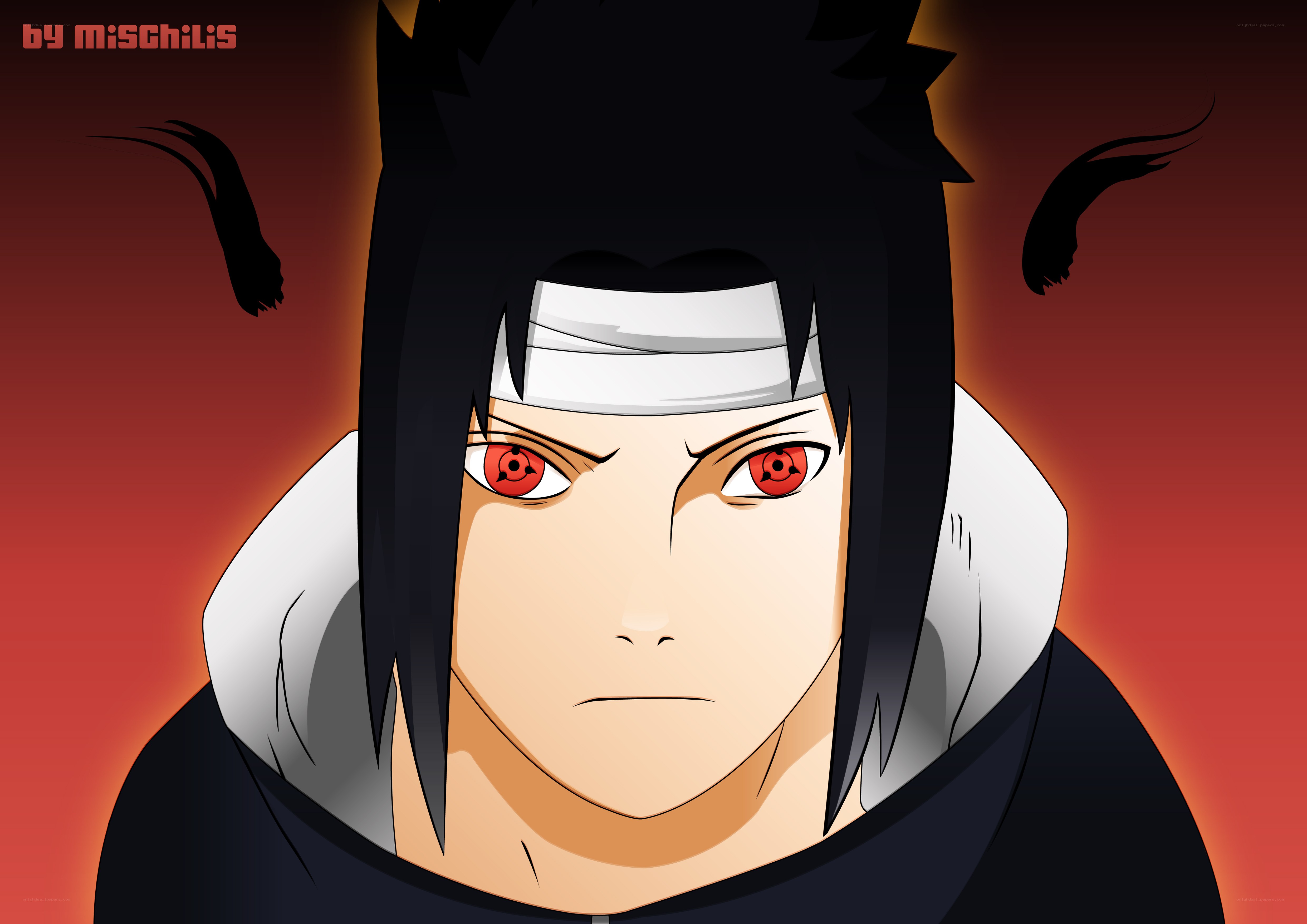 Sasuke with Sharingan eyes