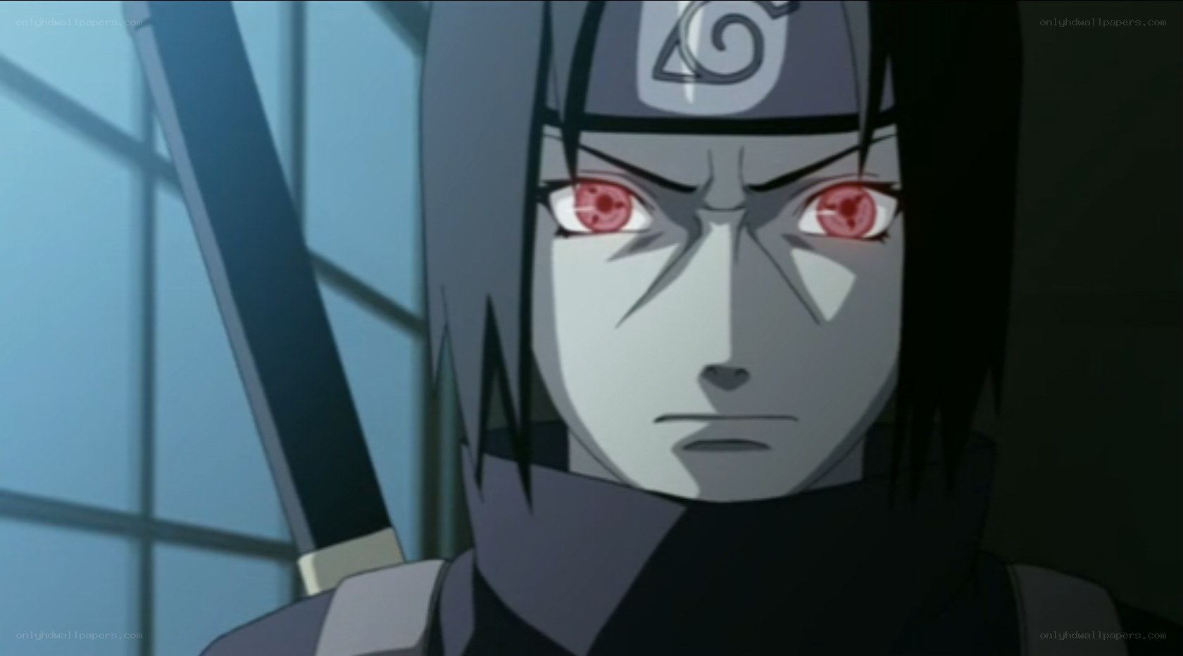 Sasuke with Sharingan eyes