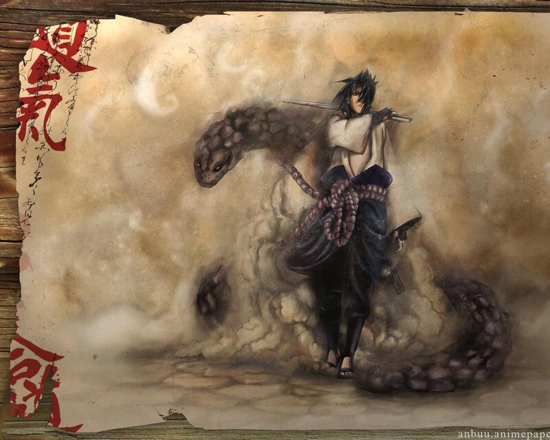 Sasuke with snake summon