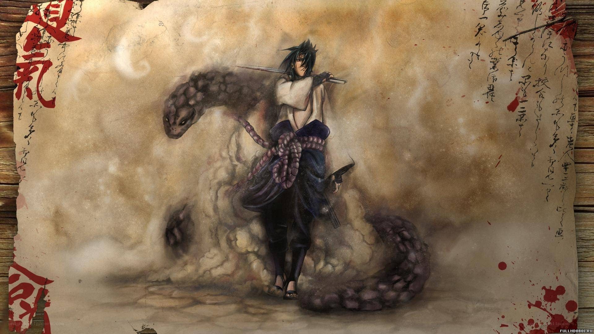 Sasuke with snake summon