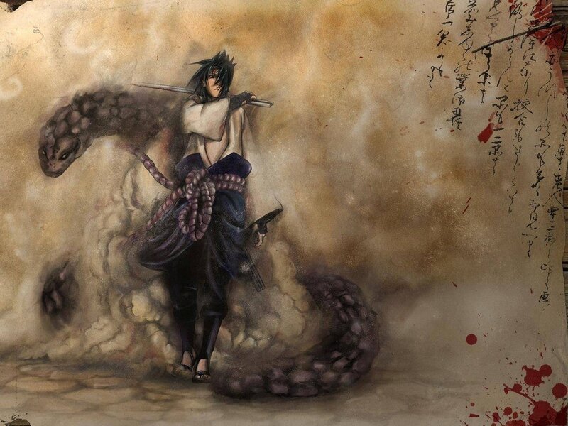 Sasuke with snake summon